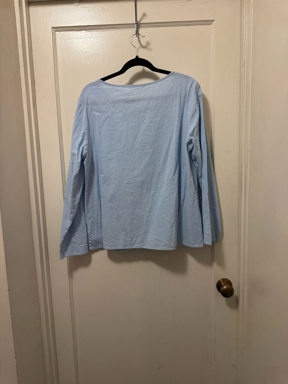Light Blue Long-Sleeve Women's Blouse